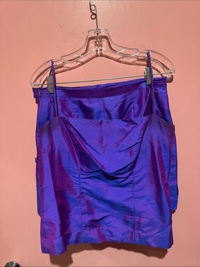 Purple Mini Skirt - Sleek Satin Finish